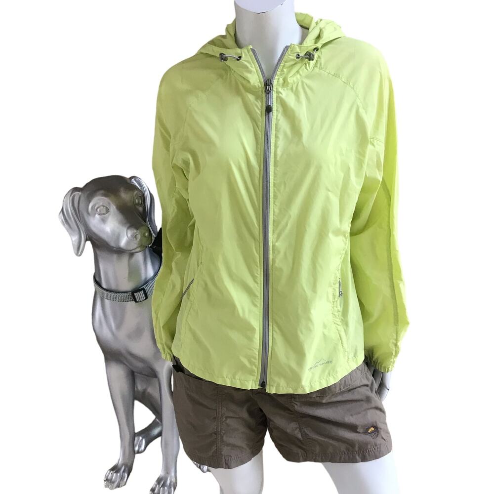 Eddie Bauer Wind Breaker Green Full Zip Jacket Women's Size Medium